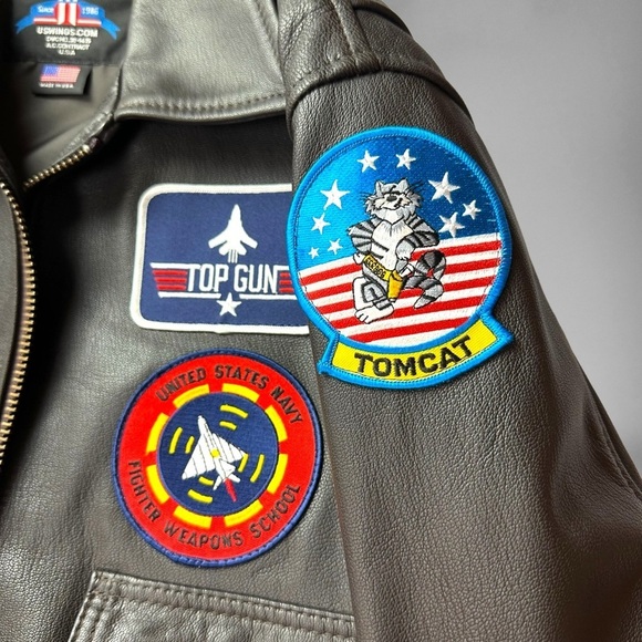 US Wings Signature Series Fighter Weapons School Bomber Jacket - Picture 9 of 15